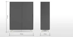 Armario con puertas correderas Elona – Gris carbon