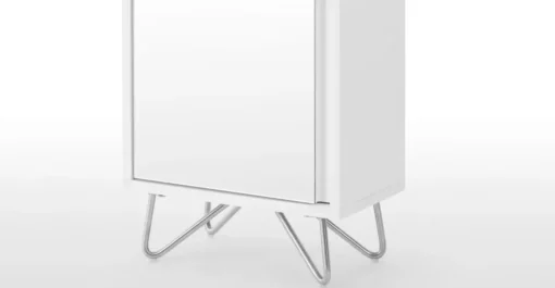 Armario de baño Elona – Blanco y cromo