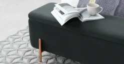 Banco otomana Asare 150cm – Terciopelo gris medianoche