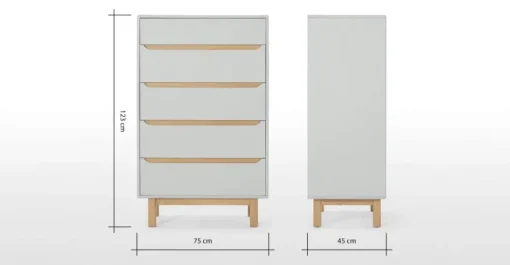 Cómoda Alta Jayden – Gris y Roble