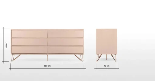 Cómoda Ancha Elona – Rosa Empolvado