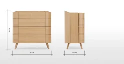 Cómoda con 5 Cajones Ada – Roble