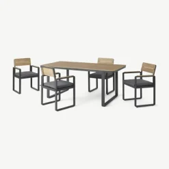 Conjunto de Comedor Topa – Efecto Pino y Gris