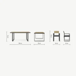 Conjunto de Comedor Topa – Efecto Pino y Gris
