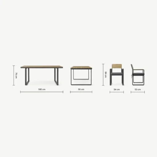 Conjunto de Comedor Topa – Efecto Pino y Gris