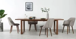 Juego de 2 sillas de comedor Lule – Terciopelo gris claro y gris oscuro