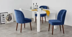 Juego de 2 sillas de comedor Margot – Terciopelo azul eléctrico