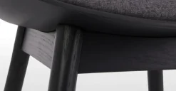 Juego de 2 sillas de comedor Thelma – Tejido negro y gris