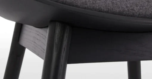 Juego de 2 sillas de comedor Thelma – Tejido negro y gris