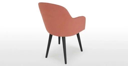 Juego de 2 sillas de comedor carver de respaldo alto Stig – Rosa viejo y negro