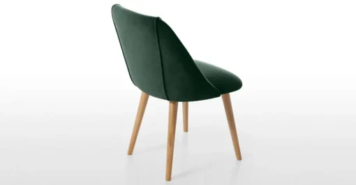 Juego de 2 sillas de comedor Lule – Terciopelo verde pino y roble