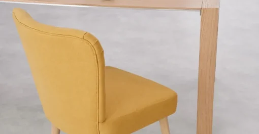 Juego de 2 sillas de comedor Charley – Amarillo yema y roble