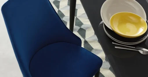 Juego de 2 sillas de comedor Julietta – Terciopelo azul eléctrico