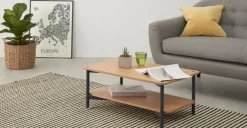 Mesa de Centro Benn – Roble y gris