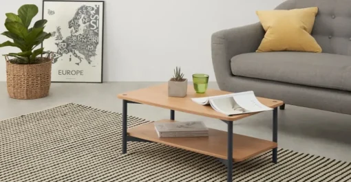 Mesa de Centro Benn – Roble y gris
