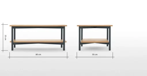 Mesa de Centro Benn – Roble y gris