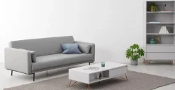 Mesa de Centro Elona – Gris Claro y Cobre
