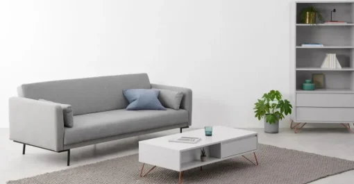 Mesa de Centro Elona – Gris Claro y Cobre
