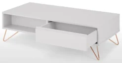 Mesa de Centro Elona – Gris Claro y Cobre