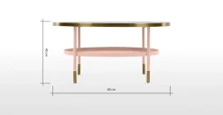 Mesa de Centro Fox – Rosa y Metal