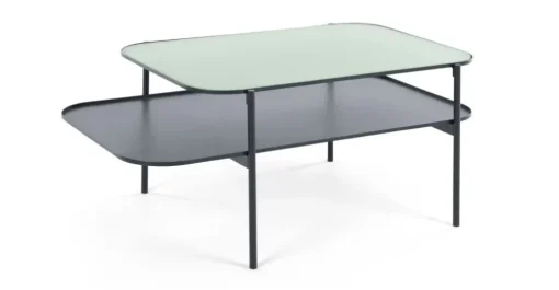 Mesa de Centro Grenadine – Azul Marino y Cristal Esmerilado