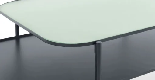 Mesa de Centro Grenadine – Azul Marino y Cristal Esmerilado