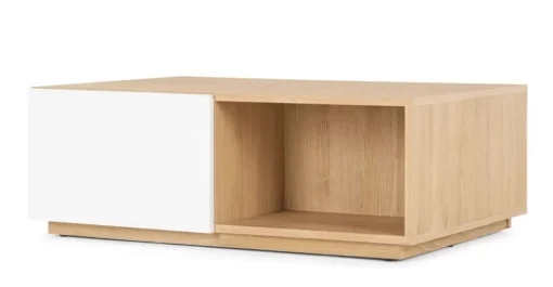 Mesa de Centro Hopkins – Roble y blanco