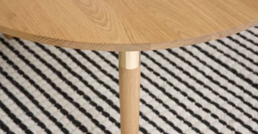 Mesa de Centro Redonda Range – Roble macizo y Metal