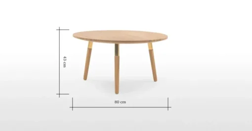 Mesa de Centro Redonda Range – Roble macizo y Metal