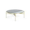 Mesa de Centro Stanley – Acero Dorado y Vidrio