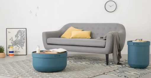 Mesa de Centro Ziv – Azul y Nogal