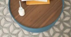 Mesa de Centro Ziv – Azul y Nogal