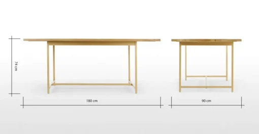 Mesa de Comedor Aphra – Madera de Mango Clara y Metal