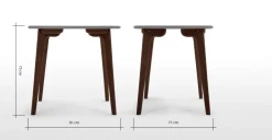 Mesa de Comedor Cuadrada Fjord – Roble Oscuro y Gris
