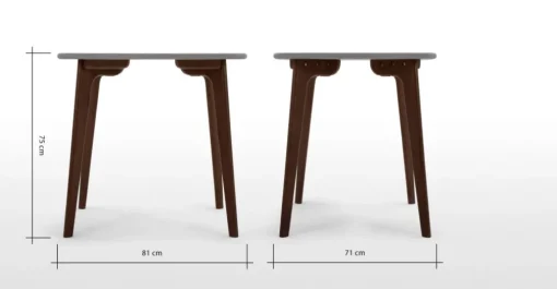 Mesa de Comedor Cuadrada Fjord – Roble Oscuro y Gris