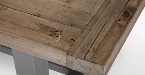 Mesa de Comedor Extra Grande Iona – Madera de Pino y Gris