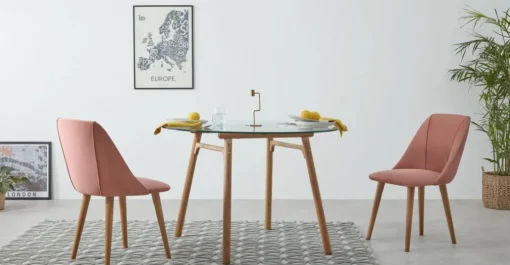 Mesa de Comedor Philly – Roble y cristal