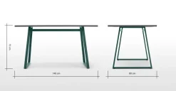 Mesa de Comedor Rectangular Catfield – Verde y Gris