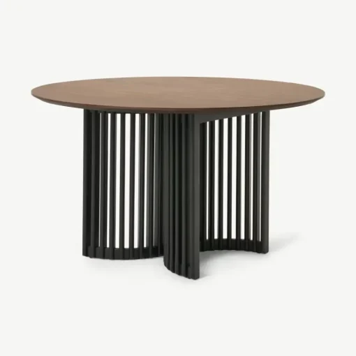 Mesa de Comedor Redonda 4 Asientos Zaragoza – Nogal y Negro