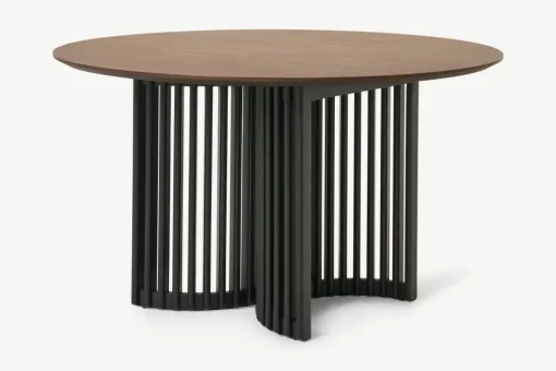 Mesa de Comedor Redonda 4 Asientos Zaragoza – Nogal y Negro