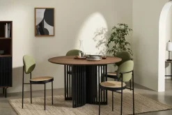 Mesa de Comedor Redonda 4 Asientos Zaragoza – Nogal y Negro