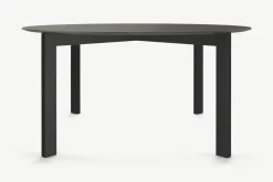 Mesa de Comedor Redonda 8 Asientos Niven – Gris y Negro