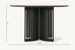 Mesa de Comedor Redonda 4 Asientos Zaragoza – Nogal y Negro