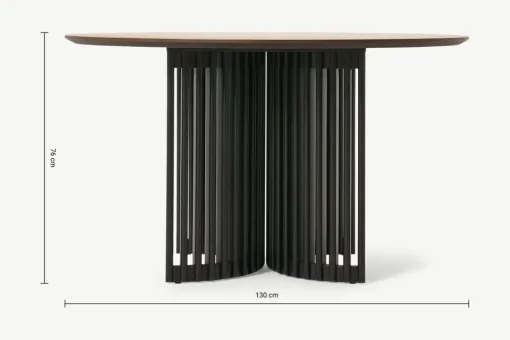 Mesa de Comedor Redonda 4 Asientos Zaragoza – Nogal y Negro
