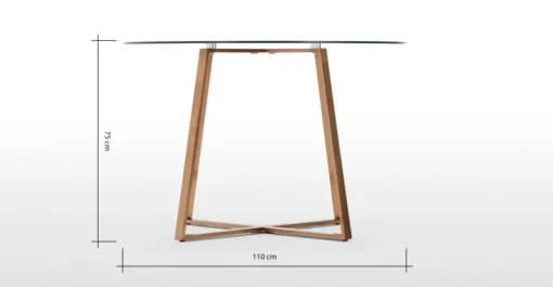 Mesa de Comedor Redonda Grande Haku – Cobre y Cristal