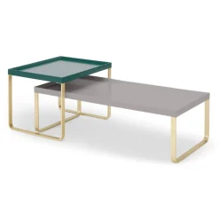 Mesas Nido de Centro Lenny – Verde Racing y Gris