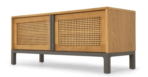 Mueble multimedia Reema – Roble y gris