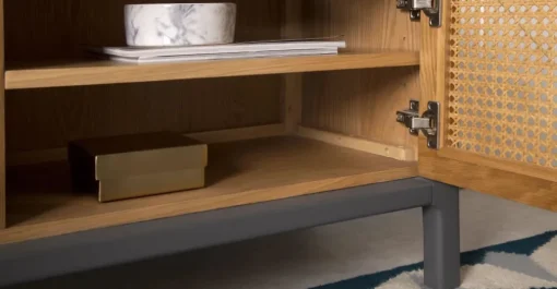 Mueble multimedia Reema – Roble y gris
