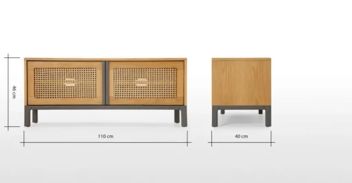 Mueble multimedia Reema – Roble y gris