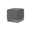 Puf Cuadrado Hetherington – Gris con Base Níquel